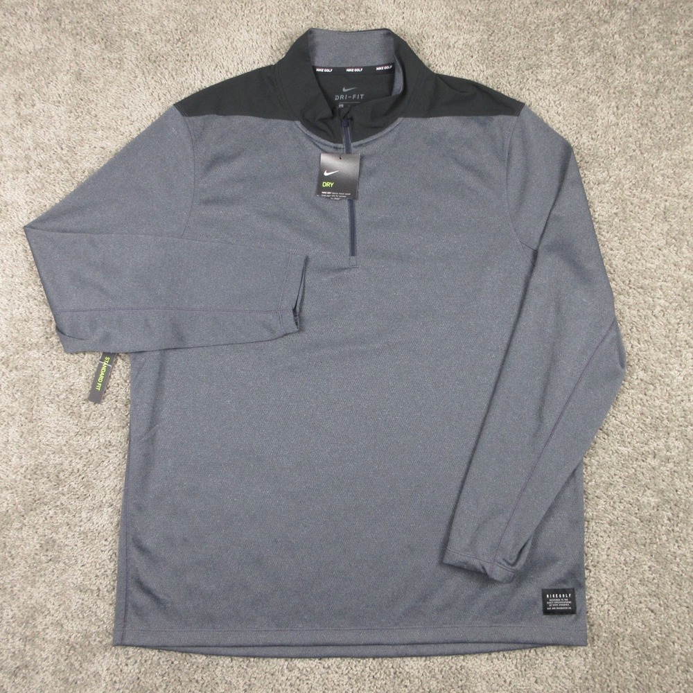 Nike Sweater Mens XL Gray Golf Drifit  Top Core Quarter Zip Lightweight NEW